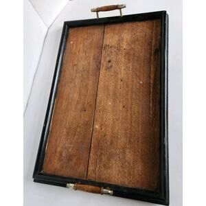 30's Vintage Weathered Patina Large Oak Serving Tray Primitive Rustic Farmhouse